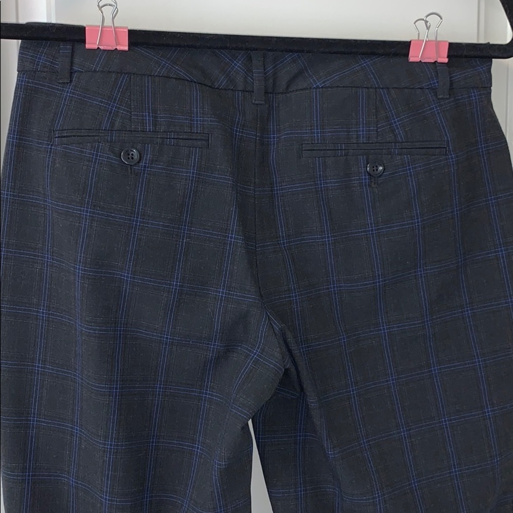 Gap slim cropped pants (black with blue plaid)